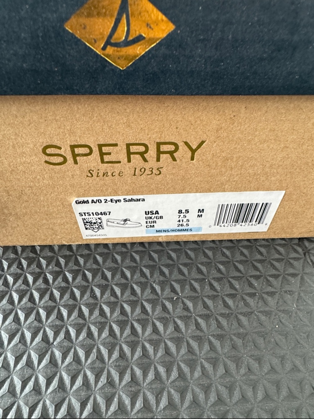 Sperry Men’s Tan Leather 2-Eye Gold Sahara Boat Shoes BRAND NEW! - Picture 2 of 10